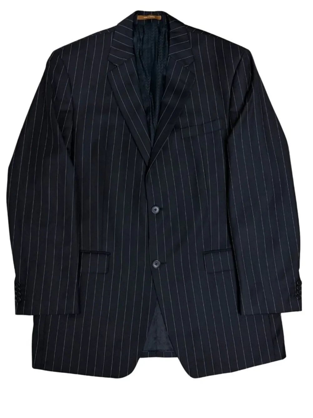 MICHAEL KORS VINTAGE Pinstripe SUIT WOOL Black Business Blazer & Pants Mens 42L